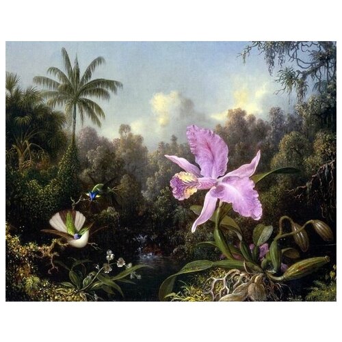       (Orchids and Hummingbird) 4    51. x 40. 1750