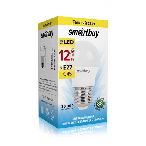 Smartbuy  G45 E27 12W (960 lm) 3000 3 4686   SBL-G45-12-30K-E27 121