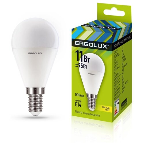 Ergolux  G45 E14 11W(905lm 220) 3000K 2K  92x45 LED-G45-11W-E14-3K (. 690318) 160