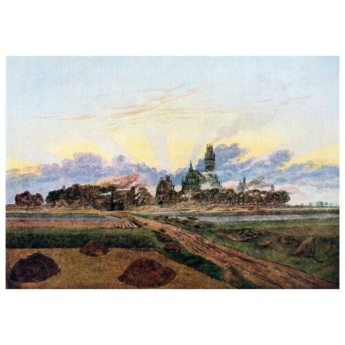       (Neubrandenburg at sunrise)    57. x 40. 1880