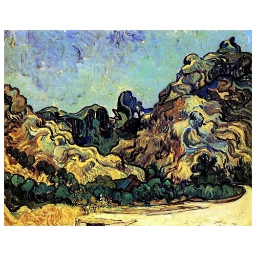      -    (Mountains at Saint-Remy with Dark Cottage)    51. x 40. 1750