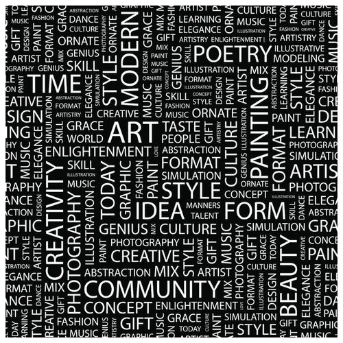           (The composition of the words on a black background) 60. x 60.,  2570   