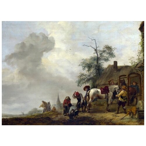    ,      (A Horse being Shod outside a Village Smithy)   55. x 40. 1830