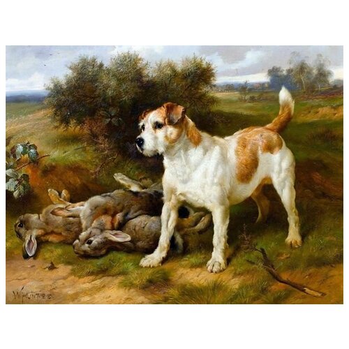        (Dog and hunting trophies) 52. x 40. 1760