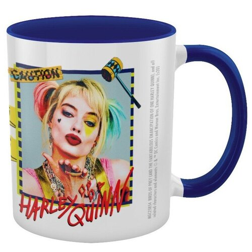  Birds Of Prey (Harley Quinn Warning) Blue Coloured Inner Mug MGC25854 1490