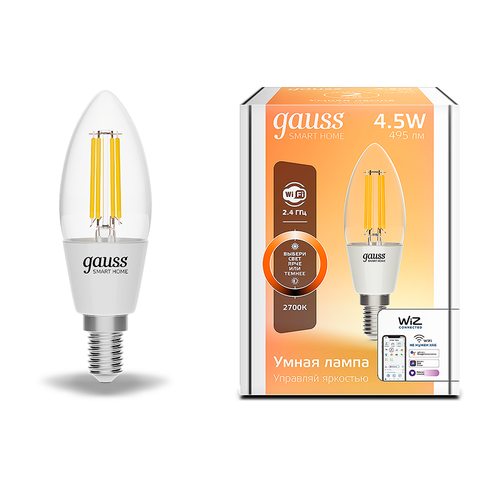  Gauss Smart Home Filament 35 4,5W 495lm 2700 E14 . LED 1854