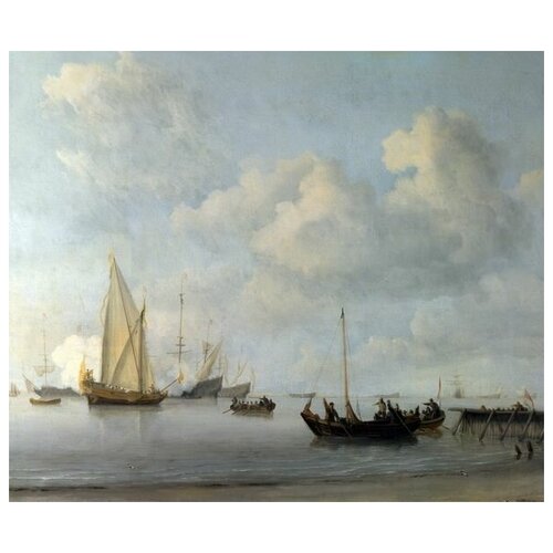       (Boats pulling out to a Yacht in a Calm)      47. x 40. 1640