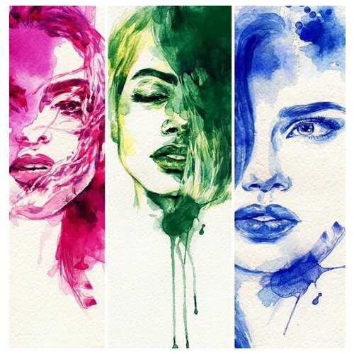       (Three portraits of women) 40. x 41. 1500