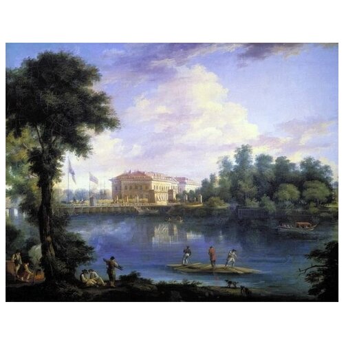                 (View of the Palace and Stone Island bridge of boats through the Grand Nevka by Stroganov)   39. x 30. 1210