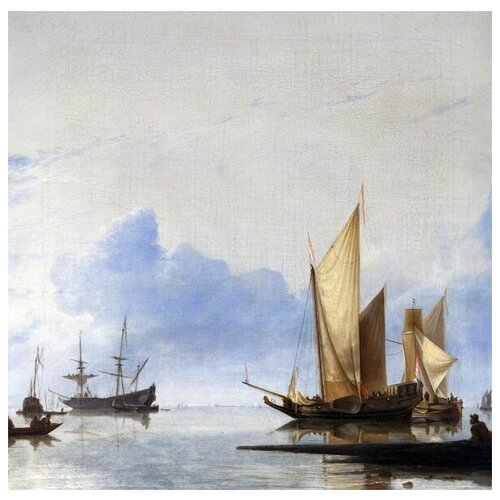        ,    (A Dutch Yacht and Other Vessels Becalmed near the Shore)   51. x 50. 2030