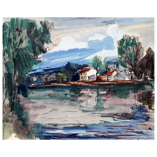         (Landscape with House and River)   62. x 50. 2320
