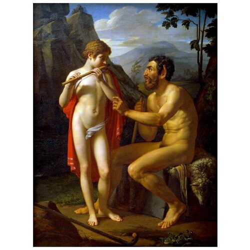            (Fawn teaches young Olympia Marsyas playing the flute)   40. x 53. 1800