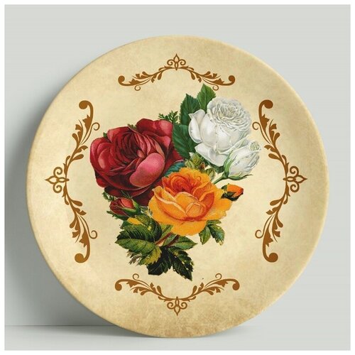 Декоративная тарелка Винтаж. Розы 3, 20 см 899р