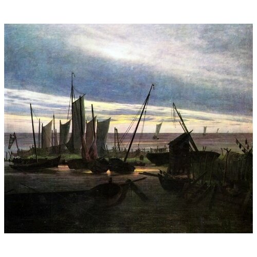        (Ships in the harbor in the evening (after sunset)    36. x 30. 1130