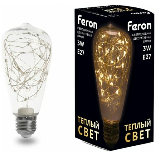 Feron  , (3W) 230V E27 2700K ST64, LB-380 1 . 700