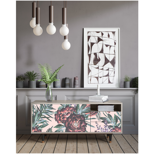 - - STORYZ - T7 Peach Peonies, 125 x 56 x 41 ,  34990