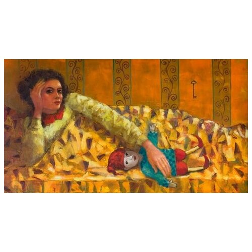        (A woman with a golden blanket)   55. x 30. 1550