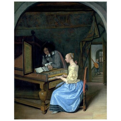        ( A Young Woman playing a Harpsichord to a Young Man)   30. x 38. 1200