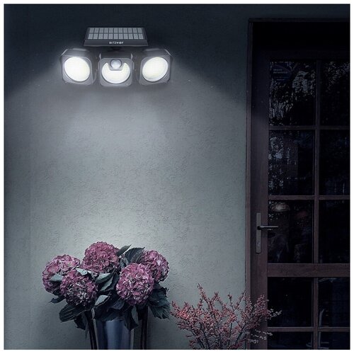 ��������� ������� ���������� BlitzWolf BW-OLT7 218 LEDs 3 Heads Solar Sensor Wall Light Black 2189�
