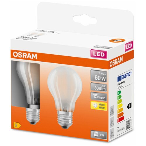  OSRAM  LEDSCLA60 7W/827 230VGLFR E27 2/,  1 557