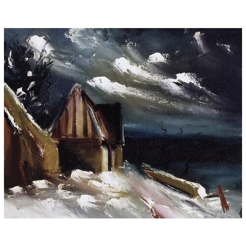      (Snow-covered house)   38. x 30. 1200