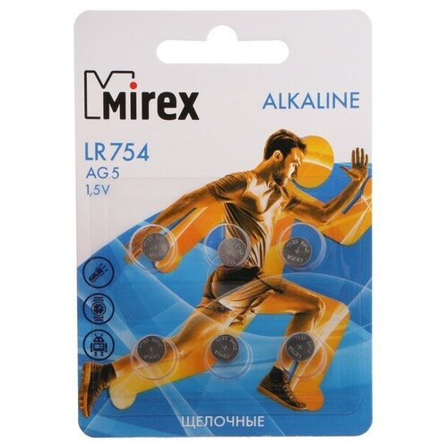 ��������� ����������� Mirex, LR754, AG5, 1.5�, �������, 6 �� 170�