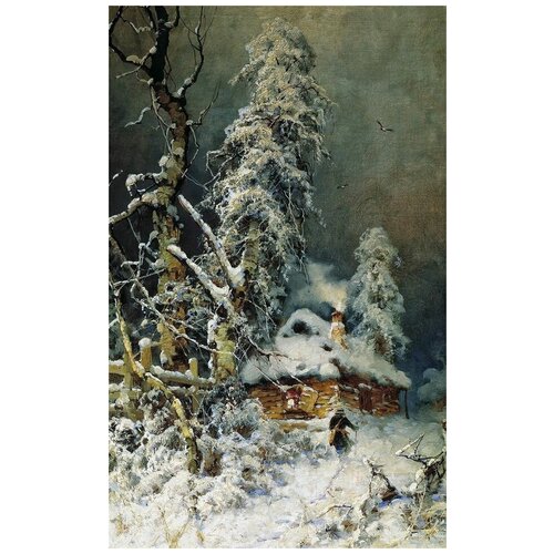        (Winter landscape with a hut) 3   40. x 64. 2060