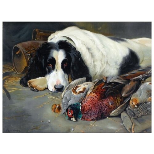        (The dog after hunting) 1   40. x 30.,  1220   