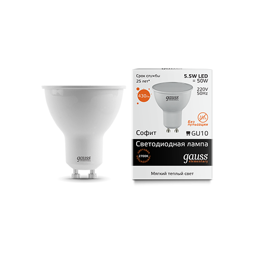   Gauss LED Elementary MR16 GU10 5.5W 430lm 2700 200