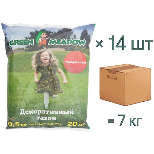 Семена газона декоративный стандартный GREEN MEADOW, 0,5 кг х 14 шт (7 кг) 3636р