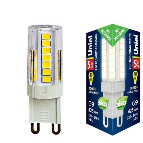 Uniel     G9 5W 3000K  LED-JCD-5W/3000K/G9/CL 140