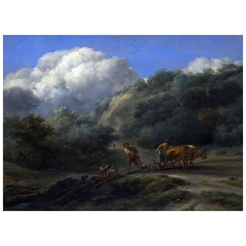       ,    (A Man and a Youth ploughing with Oxen)   55. x 40. 1830