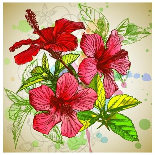      (Red flowers) 4 50. x 50. 1980
