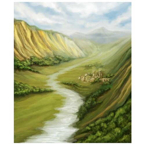       (The path in the mountains) 40. x 48. 1680