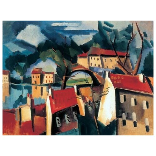        (Houses with red roofs)   53. x 40. 1800