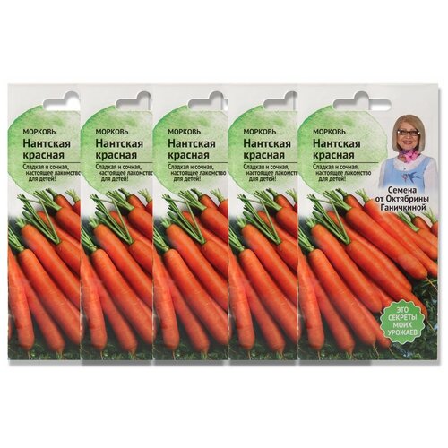 Набор семян Морковь Нантская красная 2 г - 5 уп. 449р