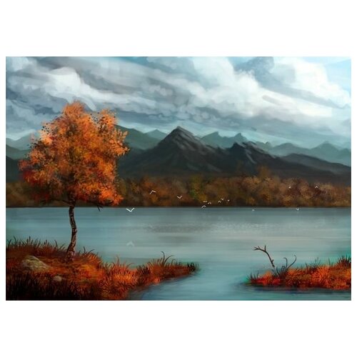     (Mountains by the lake) 1 71. x 50. 2580
