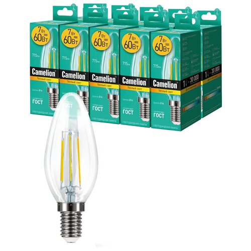    10   Camelion LED7-C35-FL/830/E14,  1550  CAMELION