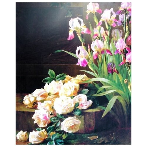       (Roses and irises) Antonov Aleksey 40. x 49. 1700