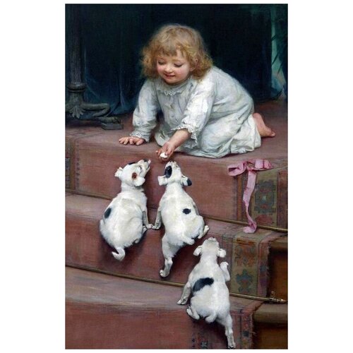       (A child with puppies)    40. x 62. 2010