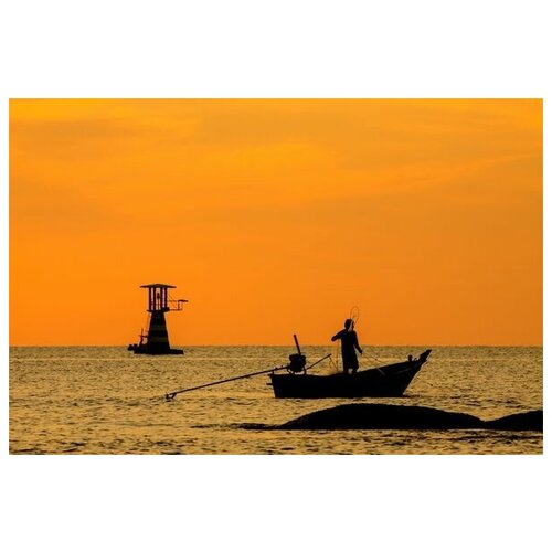       (Fisherman in boat) 45. x 30. 1340