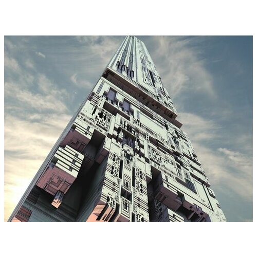      (Futuristic skyscraper) 53. x 40. 1800