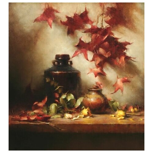         (Clay Pot and Fall Leaves)   60. x 65. 2720