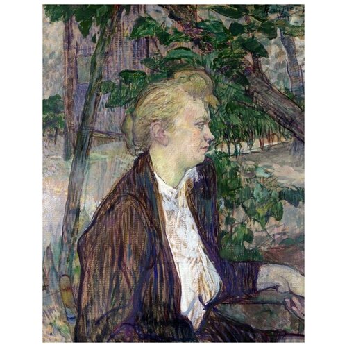 ����������� �� ������ �������, ������� � ���� (Woman seated in a Garden) �����-������ ���� 30��. x 39��. 1210�