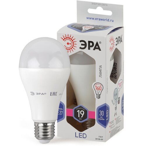 ����� ��������� 19�� ����� �65 �27 6000� 1520�� ������� LED A65-19W-860-E27 ��� 158�
