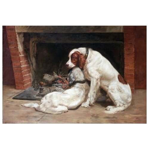        (Two dogs by the fire)   74. x 50. 2650