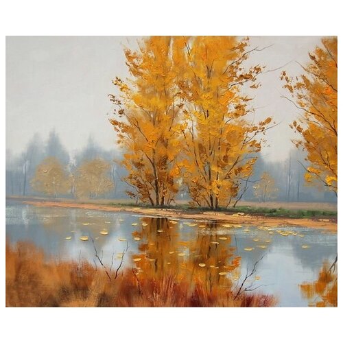        (Autumn Trees by the River) 61. x 50. 2300