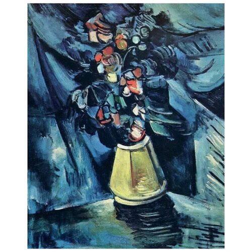         (Bouquet against blue drapes)   40. x 50. 1710