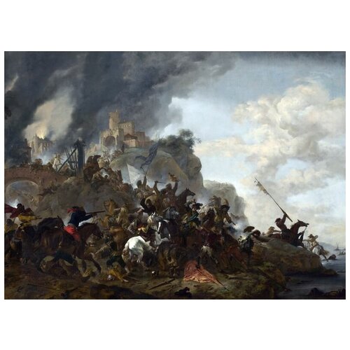     ,       (Cavalry making a Sortie from a Fort on a Hill)   41. x 30.,  1260   