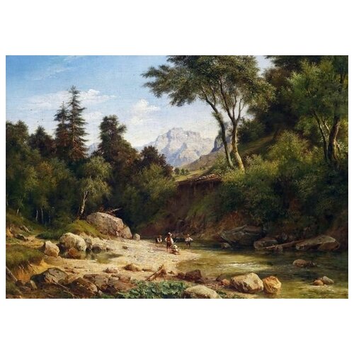      (Young Anglers by the Stream)   56. x 40. 1870